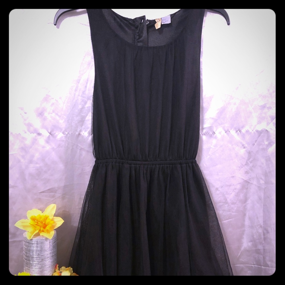 ⭐️3/$15Black Sheer Mesh Poof Layered Dress
